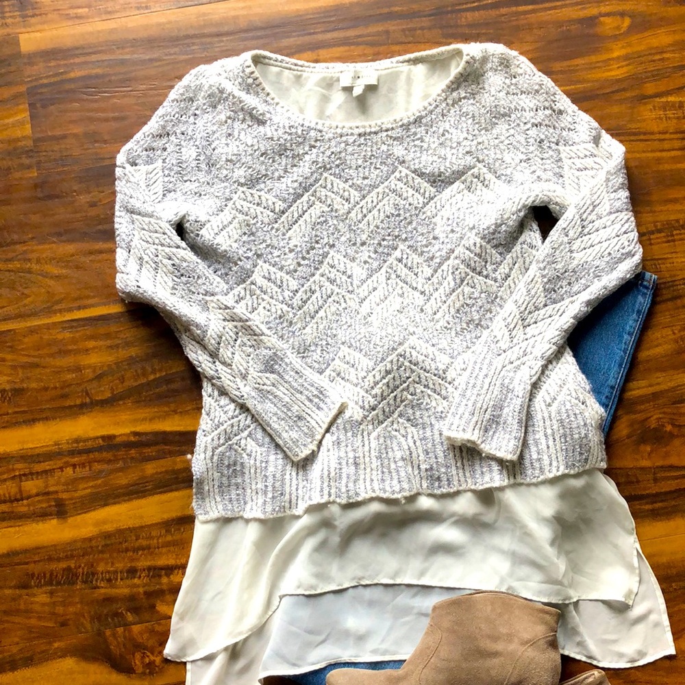 Lucky 🍀 Brand Black and White Sparkly Sweater -XL